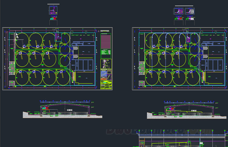 دانلود فایل اتوکد نقشه پرورش ماهی و آبزی‌پروری DWG | Pisci Culture DWG Project برای AutoCAD